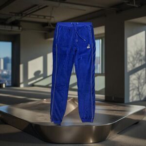 Kangol Velour Jogger Pants Men's Small Royal Blue Elastic Waist NWT